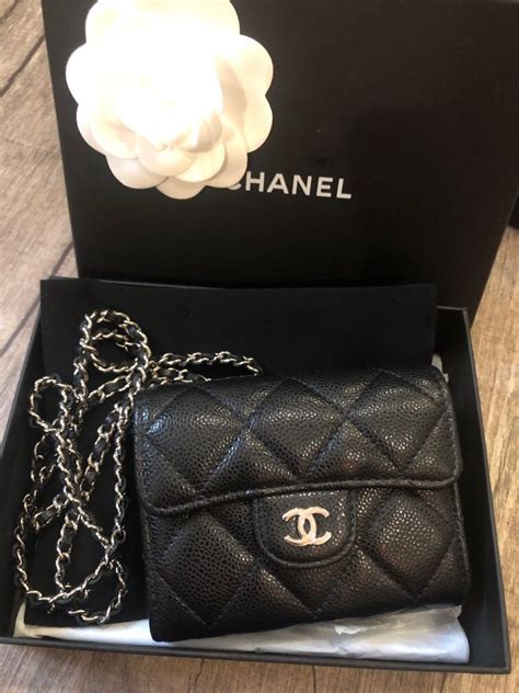 chanel card holder with chain|chanel 19 wallet on chain.